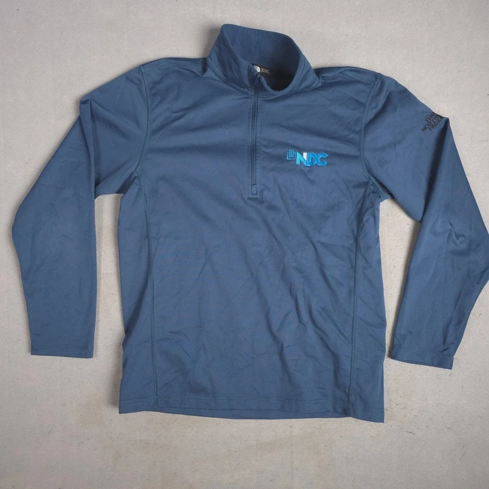 The North Face Pullover Mens L Blue NDC Logo Long Sleeve 1/4 Zip